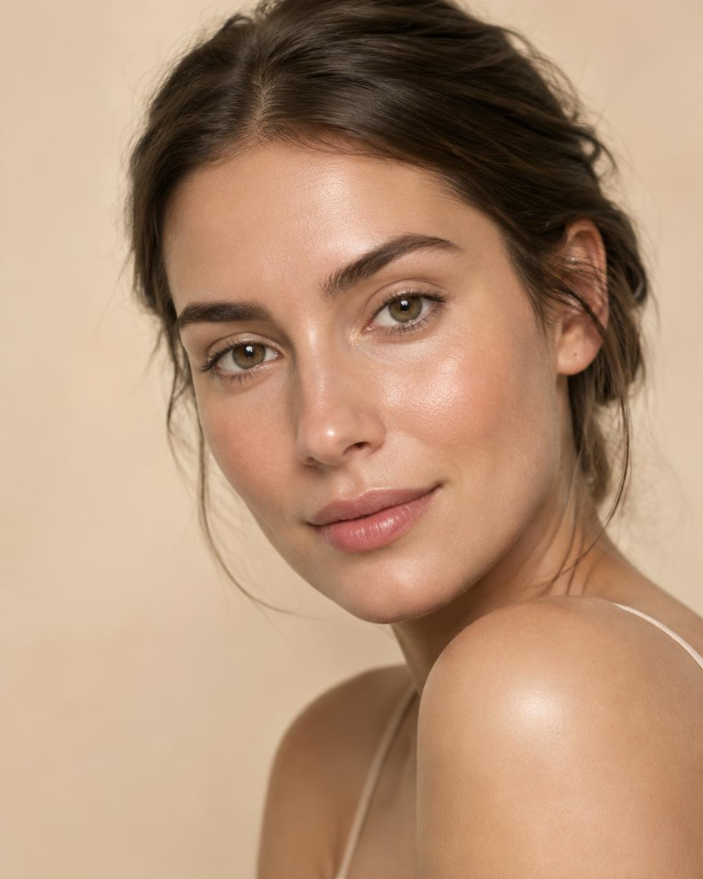 Woman with natural glowing skin